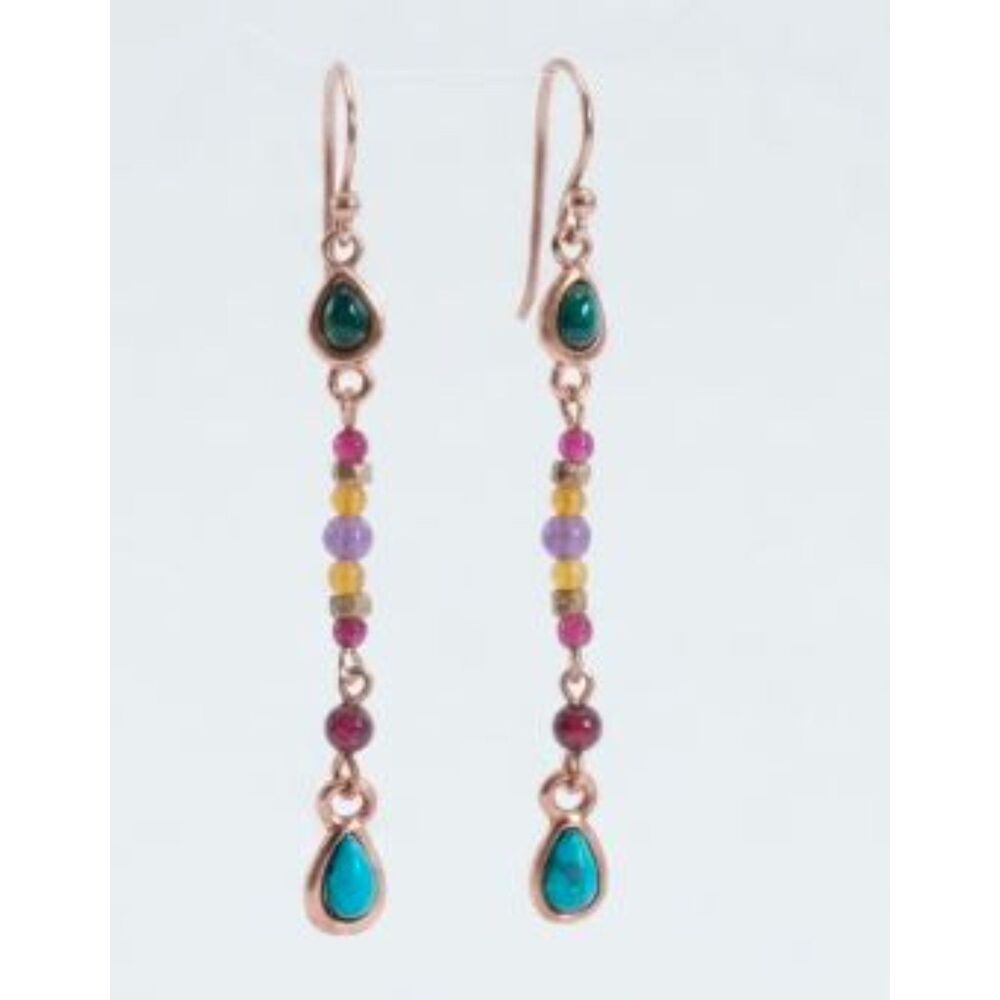 Lee Angel Women's Color Pop Delicate Cabochon Bead Drop Earrings NWT 125